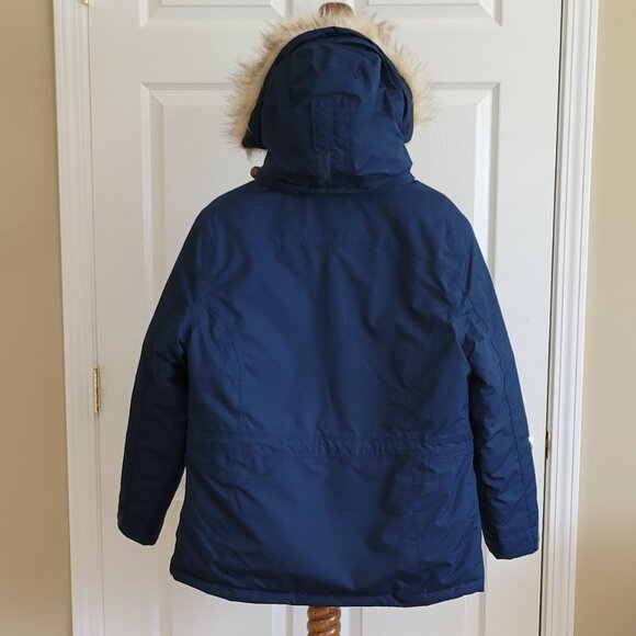 L.L. Bean Women's Navy Blue Down Parka with Removable Hood - Picture 3 of 6